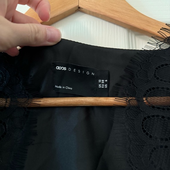 ASOS Design Soft Mini Skater Dress in Pink Floral Print w/ Eyelash Lace Sz 6 NWT - Picture 8 of 10